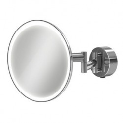 LED illuminated 3x magnifying mirror with rocker switch